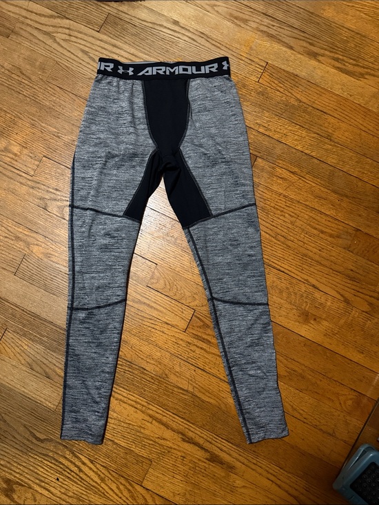 Under Armour Pants - Under Armour Grey Heather & Black Compression Tights
